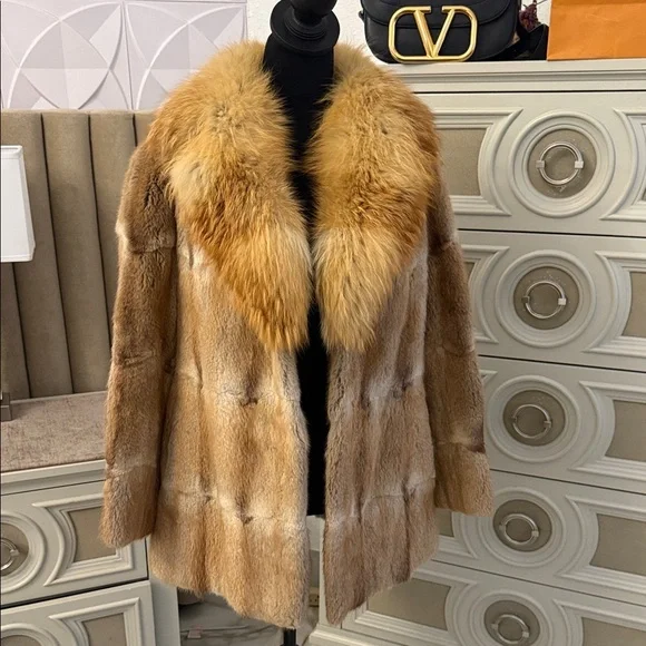 Real fur coat thick fox fur collar - Picture 2 of 10